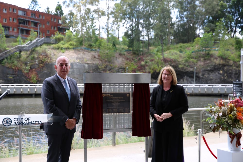 Lord Mayor and Donna Davis MP at Charles St Square opening