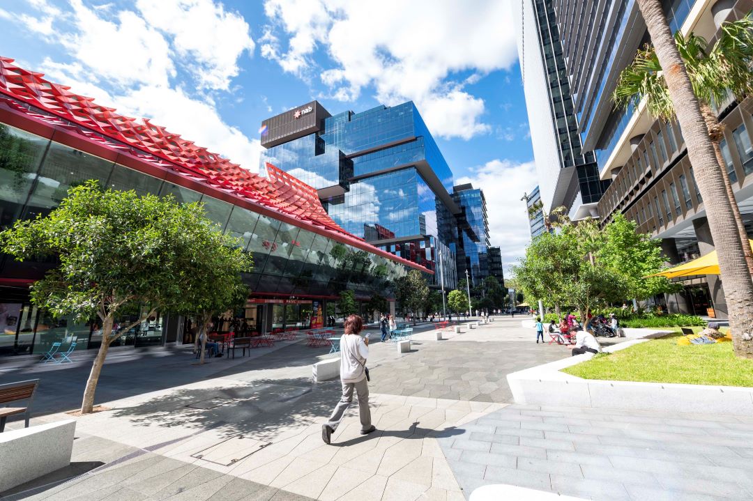 Parramatta Square with PHIVE in the background