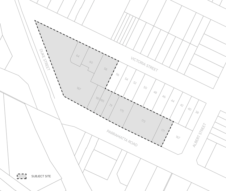 Figure 1 – The site (draft DCP and draft Planning Agreement applies to the land outlined above)