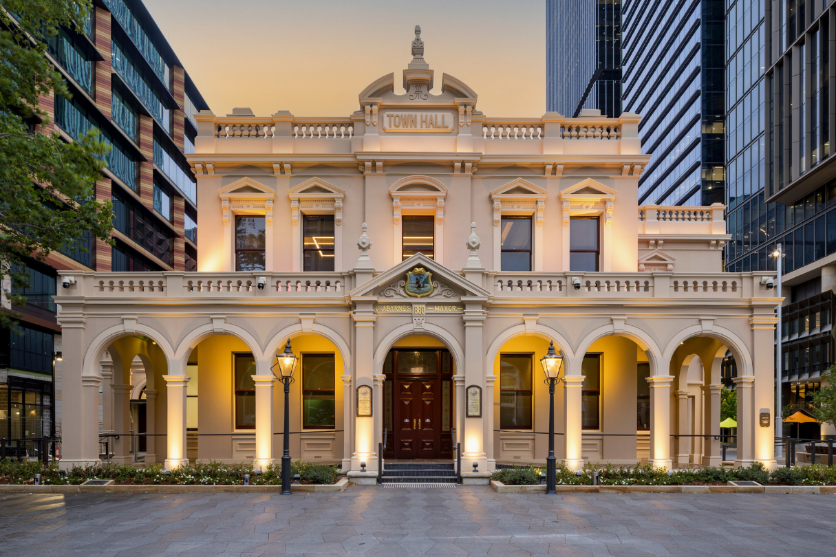 Parramatta Town Hall Sunrise background